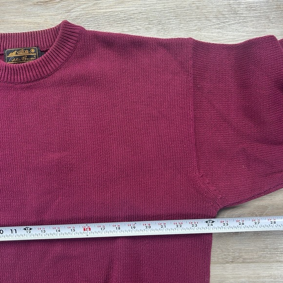 VINTAGE Eddie Bauer Sweater Men Large Pink Berry Pullover 90s Outdoor Crewneck * - Picture 5 of 8
